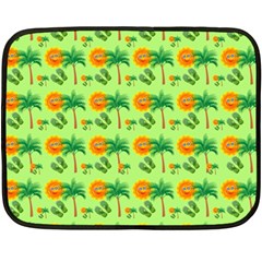 Holiday Tropical Smiley Face Palm Fleece Blanket (mini) by Pakrebo