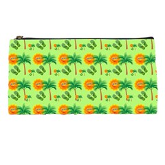 Holiday Tropical Smiley Face Palm Pencil Cases by Pakrebo