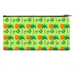 Holiday Tropical Smiley Face Palm Pencil Cases Back