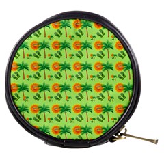 Holiday Tropical Smiley Face Palm Mini Makeup Bag by Pakrebo