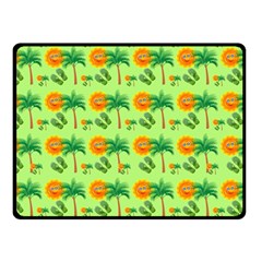 Holiday Tropical Smiley Face Palm Fleece Blanket (small) by Pakrebo