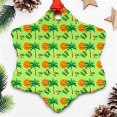 Holiday Tropical Smiley Face Palm Ornament (snowflake) by Pakrebo