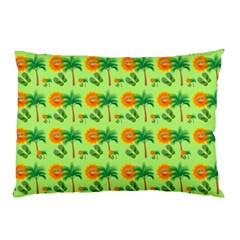 Holiday Tropical Smiley Face Palm Pillow Case (two Sides) by Pakrebo