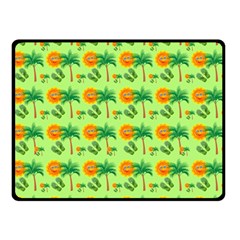 Holiday Tropical Smiley Face Palm Double Sided Fleece Blanket (small)  by Pakrebo