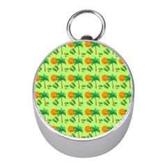 Holiday Tropical Smiley Face Palm Mini Silver Compasses by Pakrebo