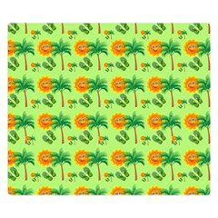 Holiday Tropical Smiley Face Palm Double Sided Flano Blanket (small)  by Pakrebo