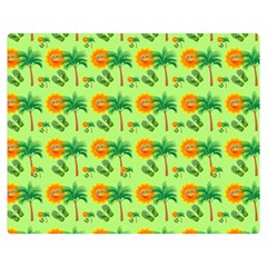 Holiday Tropical Smiley Face Palm Double Sided Flano Blanket (medium)  by Pakrebo