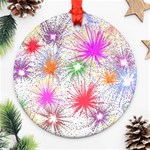 Star Dab Farbkleckse Leaf Flower Ornament (Round) Front