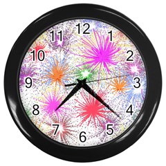 Star Dab Farbkleckse Leaf Flower Wall Clock (Black)