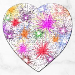 Star Dab Farbkleckse Leaf Flower Jigsaw Puzzle (heart) by Pakrebo