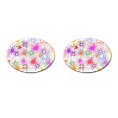 Star Dab Farbkleckse Leaf Flower Cufflinks (Oval)