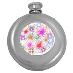 Star Dab Farbkleckse Leaf Flower Round Hip Flask (5 oz) Front