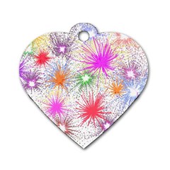 Star Dab Farbkleckse Leaf Flower Dog Tag Heart (One Side)