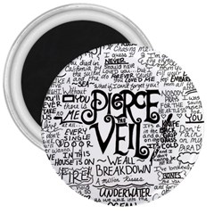 Pierce The Veil Music Band Group Fabric Art Cloth Poster 3  Magnets by Sudhe