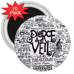 Pierce The Veil Music Band Group Fabric Art Cloth Poster 3  Magnets (10 Pack)  by Sudhe