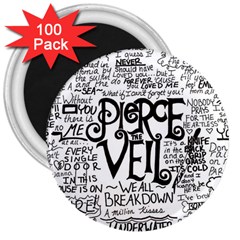 Pierce The Veil Music Band Group Fabric Art Cloth Poster 3  Magnets (100 Pack) by Sudhe