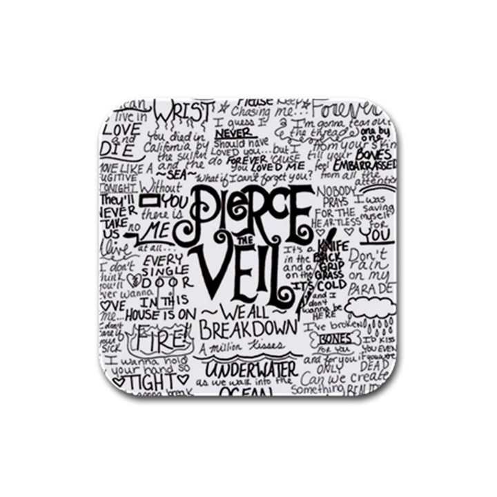 Pierce The Veil Music Band Group Fabric Art Cloth Poster Rubber Square Coaster (4 pack) 