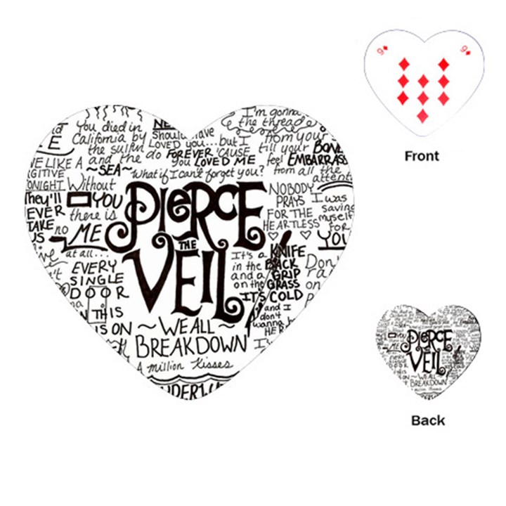 Pierce The Veil Music Band Group Fabric Art Cloth Poster Playing Cards (Heart)