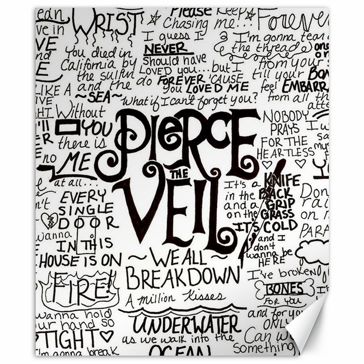 Pierce The Veil Music Band Group Fabric Art Cloth Poster Canvas 8  x 10 