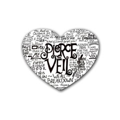 Pierce The Veil Music Band Group Fabric Art Cloth Poster Rubber Coaster (heart)  by Sudhe