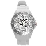 Pierce The Veil Music Band Group Fabric Art Cloth Poster Round Plastic Sport Watch (L) Front