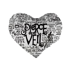 Pierce The Veil Music Band Group Fabric Art Cloth Poster Standard 16  Premium Heart Shape Cushions by Sudhe