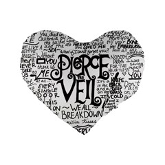 Pierce The Veil Music Band Group Fabric Art Cloth Poster Standard 16  Premium Flano Heart Shape Cushions by Sudhe