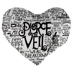 Pierce The Veil Music Band Group Fabric Art Cloth Poster Large 19  Premium Flano Heart Shape Cushions by Sudhe