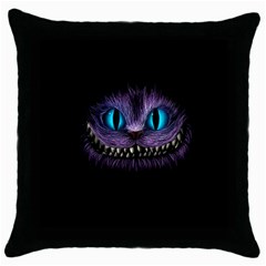 Cheshire Cat Animation Throw Pillow Case (black) by Sudhe