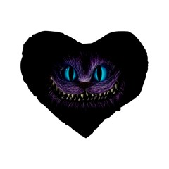 Cheshire Cat Animation Standard 16  Premium Heart Shape Cushions by Sudhe