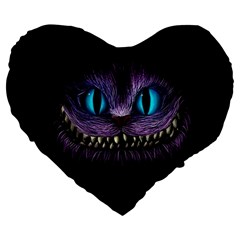 Cheshire Cat Animation Large 19  Premium Heart Shape Cushions by Sudhe