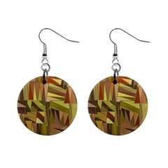 Earth Tones Geometric Shapes Unique Mini Button Earrings by Mariart