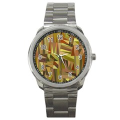 Earth Tones Geometric Shapes Unique Sport Metal Watch by Mariart