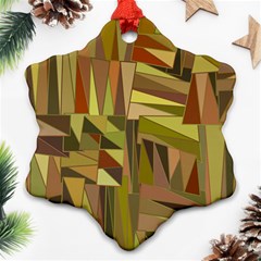 Earth Tones Geometric Shapes Unique Snowflake Ornament (two Sides) by Mariart