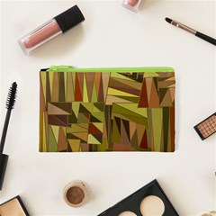 Earth Tones Geometric Shapes Unique Cosmetic Bag (xs) by Mariart