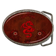 Awesome Chinese Dragon, Red Colors Belt Buckles by FantasyWorld7