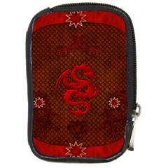 Awesome Chinese Dragon, Red Colors Compact Camera Leather Case by FantasyWorld7