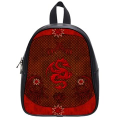 Awesome Chinese Dragon, Red Colors School Bag (small) by FantasyWorld7