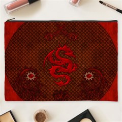 Awesome Chinese Dragon, Red Colors Cosmetic Bag (xxxl) by FantasyWorld7