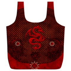 Awesome Chinese Dragon, Red Colors Full Print Recycle Bag (xl) by FantasyWorld7