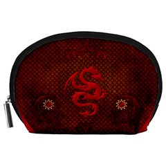 Awesome Chinese Dragon, Red Colors Accessory Pouch (large) by FantasyWorld7