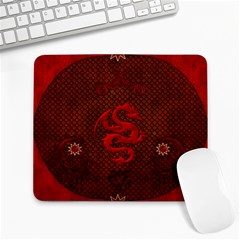 Awesome Chinese Dragon, Red Colors Large Mousepads by FantasyWorld7