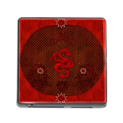 Awesome Chinese Dragon, Red Colors Memory Card Reader (square 5 Slot) by FantasyWorld7