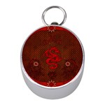 Awesome Chinese Dragon, Red Colors Mini Silver Compasses