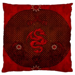 Awesome Chinese Dragon, Red Colors Standard Flano Cushion Case (one Side) by FantasyWorld7