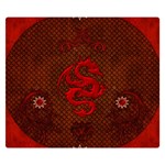 Awesome Chinese Dragon, Red Colors Double Sided Flano Blanket (Small) 