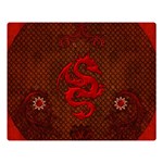 Awesome Chinese Dragon, Red Colors Double Sided Flano Blanket (Large) 