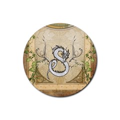 Wonderful Asian Dragon Rubber Round Coaster (4 Pack)  by FantasyWorld7