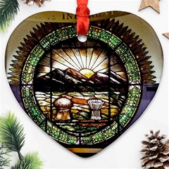 Ohio Seal Heart Ornament (two Sides) by Riverwoman