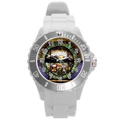 Ohio Seal Round Plastic Sport Watch (l) by Riverwoman